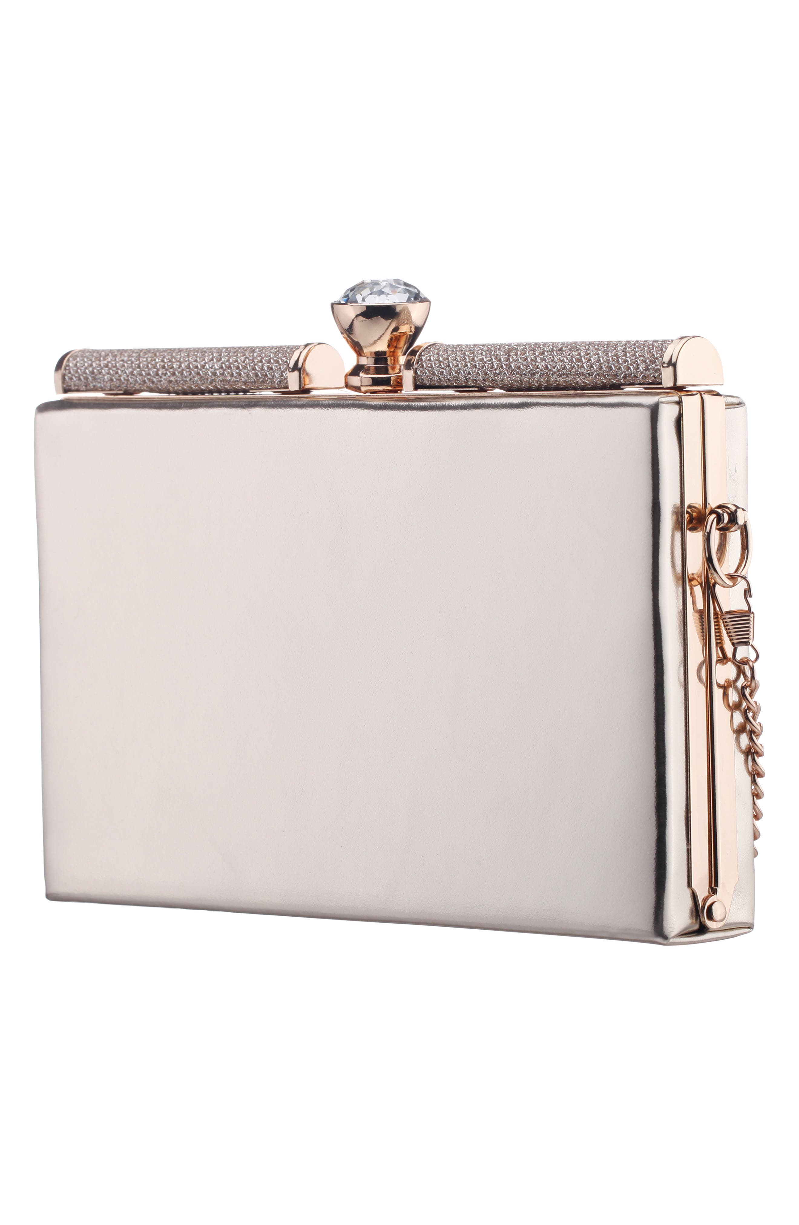 Darby Crystal Clutch, Alternate, color, PLATINO