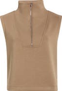 MPG Dreamweave™ Sleeveless Half Zip Mock Neck Top