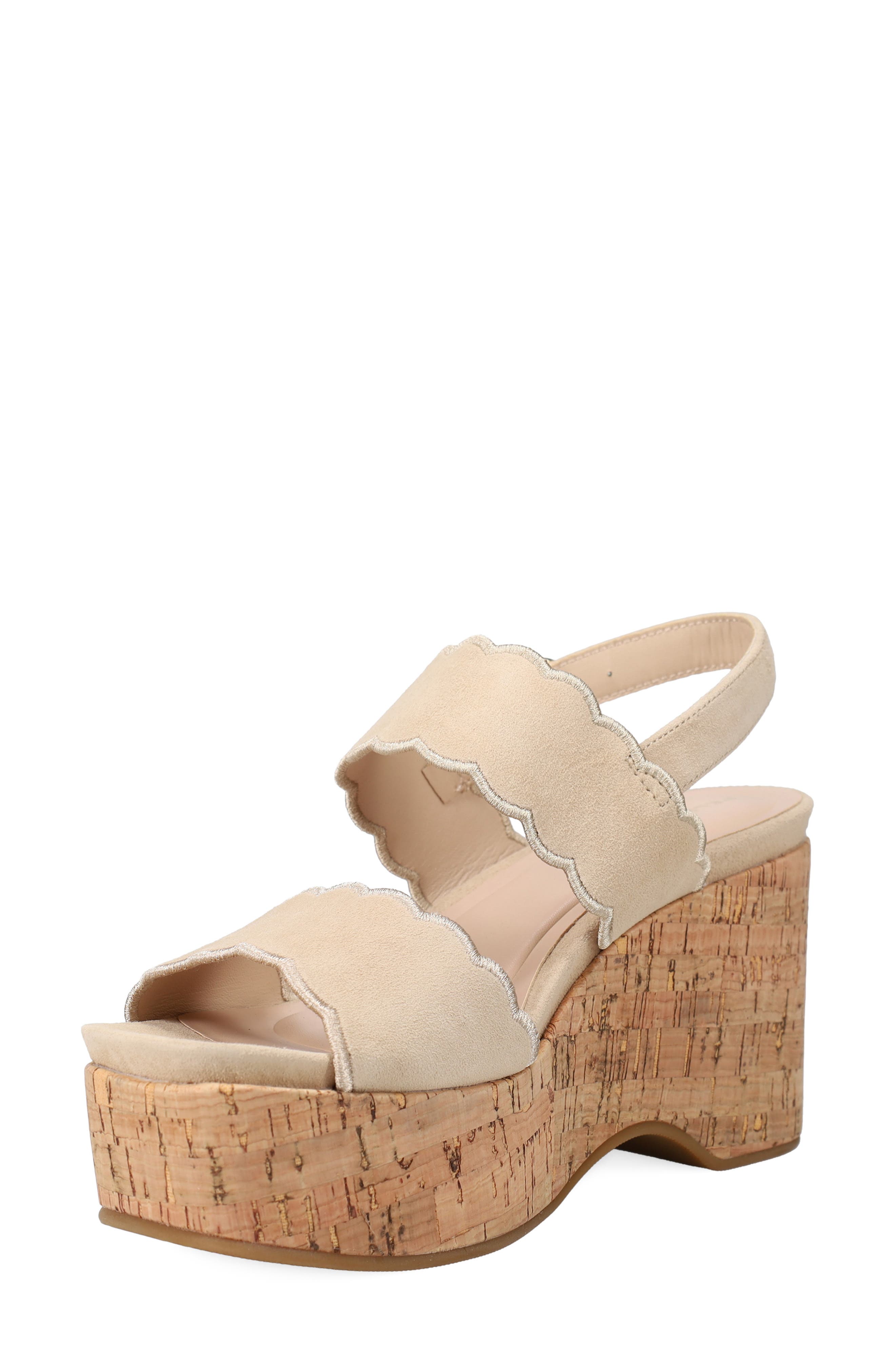Cicel Slingback Platform Wedge Sandal, Alternate, color, LATTE