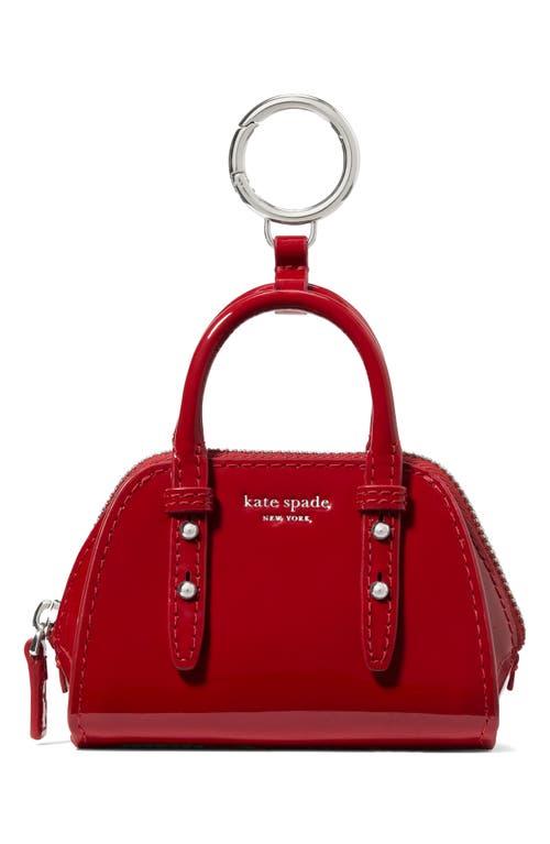Kate Spade New York Charmed Patent Leather Nano Key Chain In Red