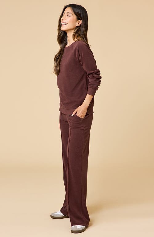 Softies Vintage Velvet Crewneck With Pintuck Pant In Red