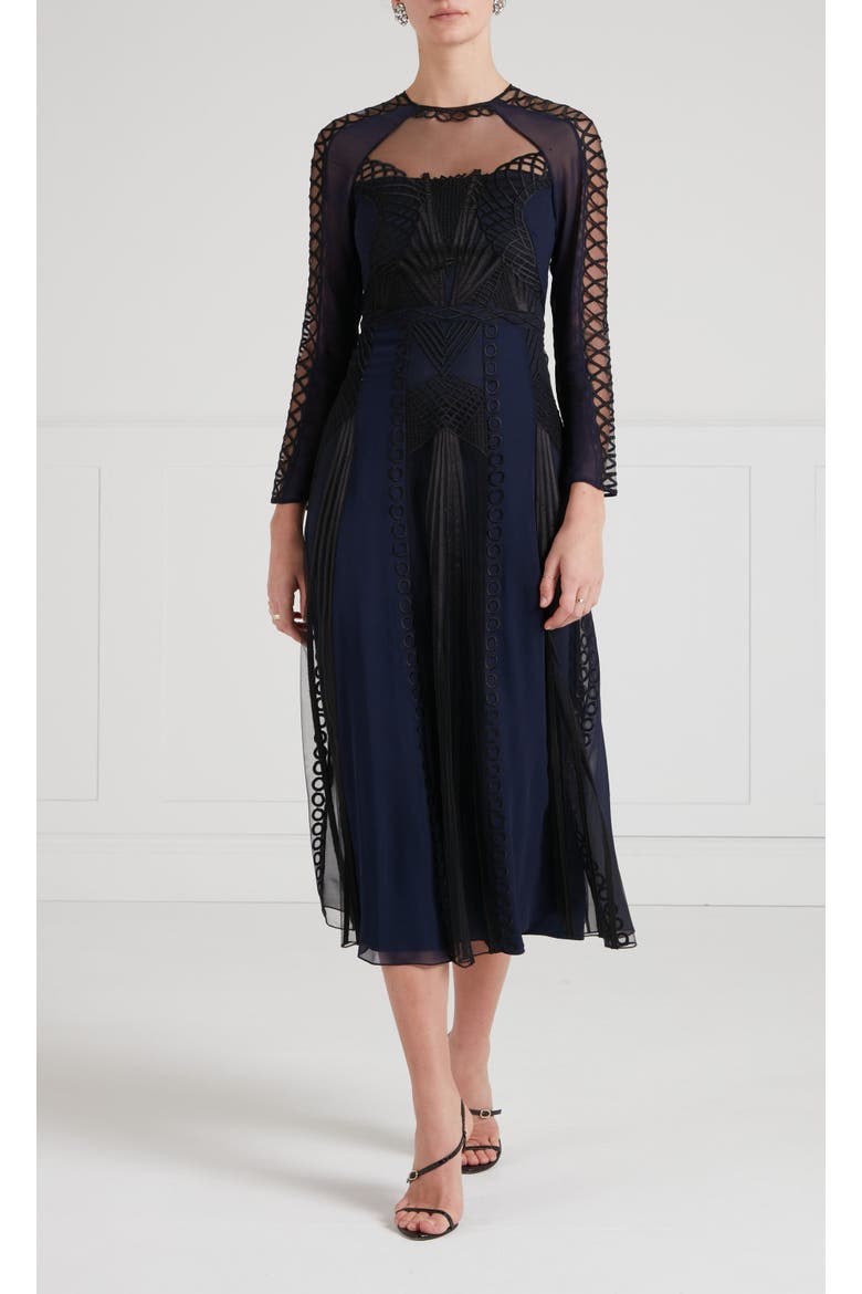 Ariel Sleeved Dress, Main, color, Sapphire Blue