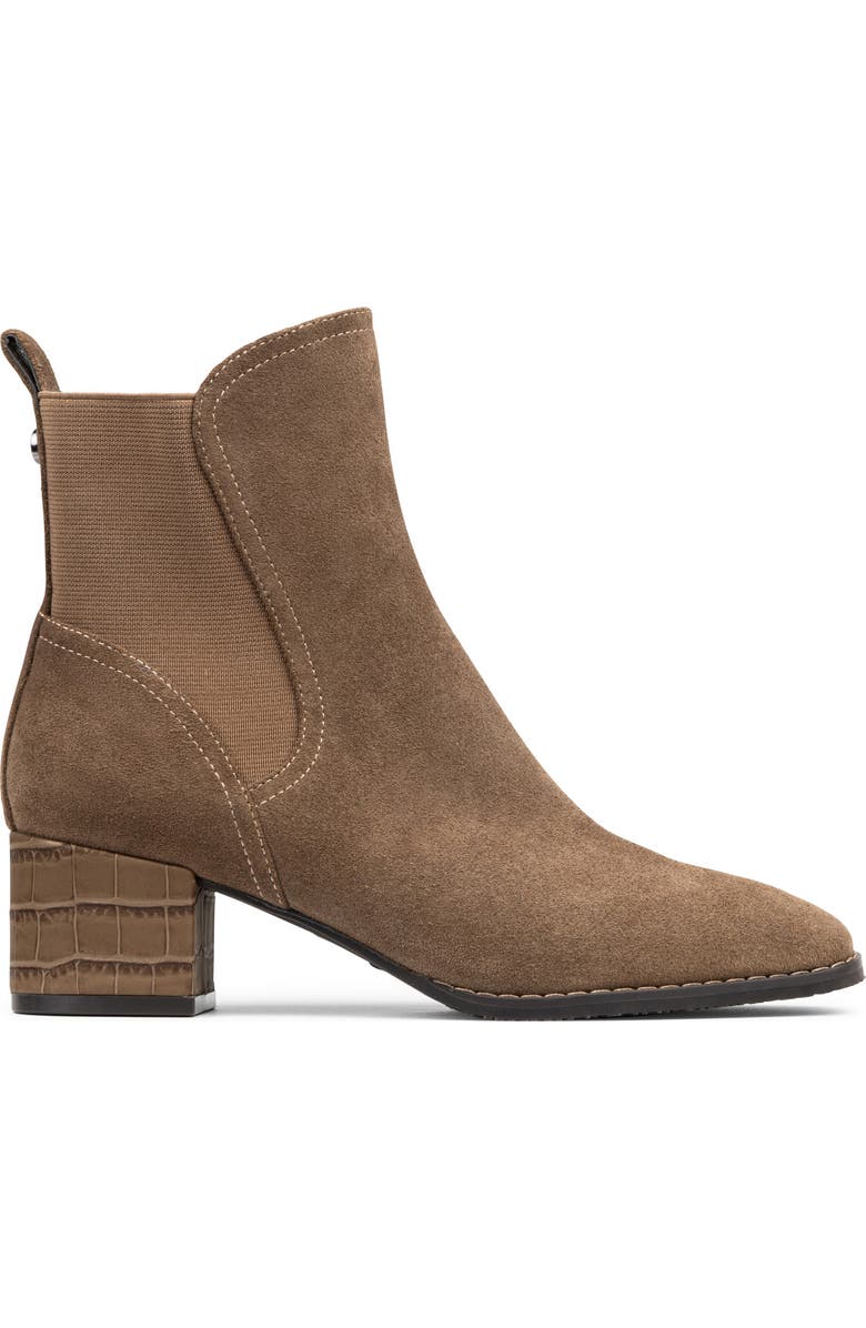 Donald Pliner Contrast Block Heel Boot, Alternate, color, Dark Taupe