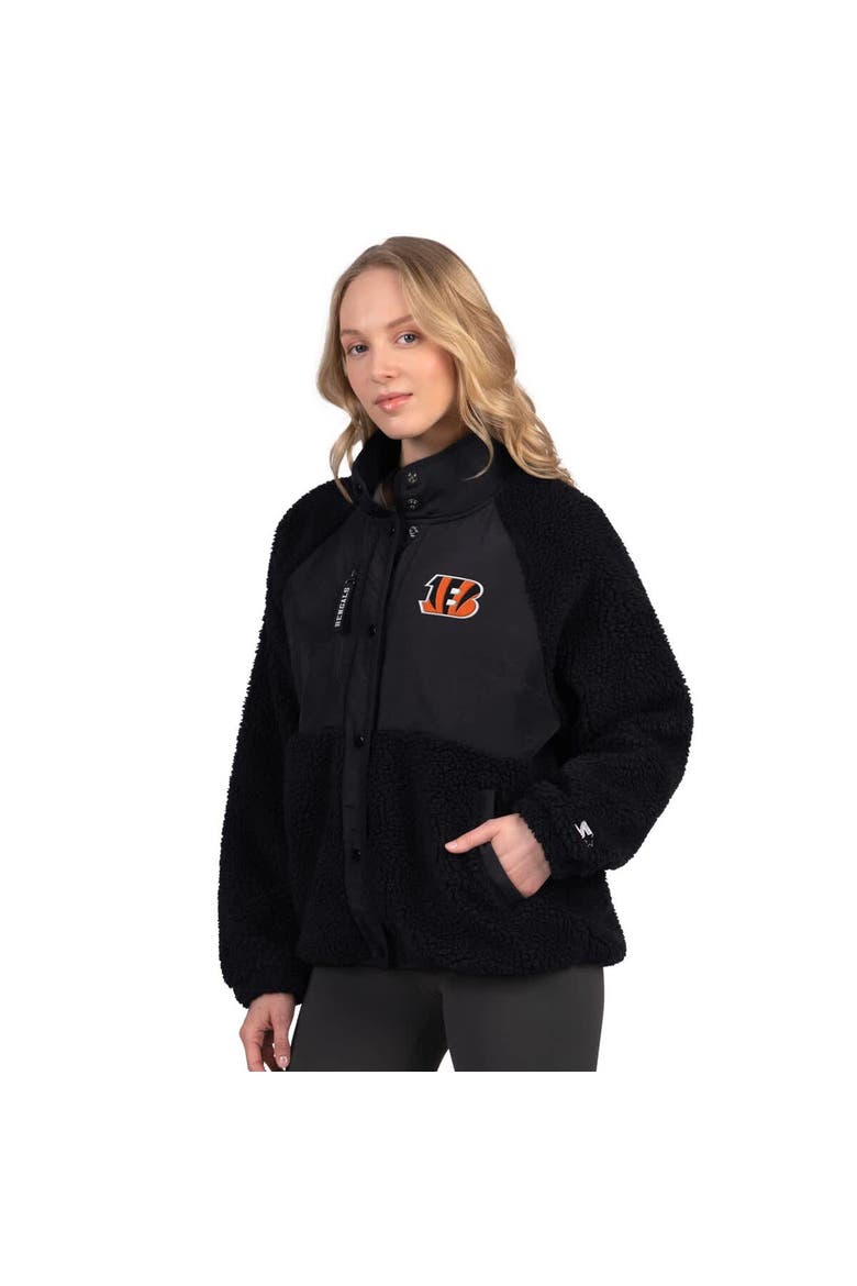 Women's Starter Black Cincinnati Bengals On the Ball Sherpa Jacket, Main, color, Black