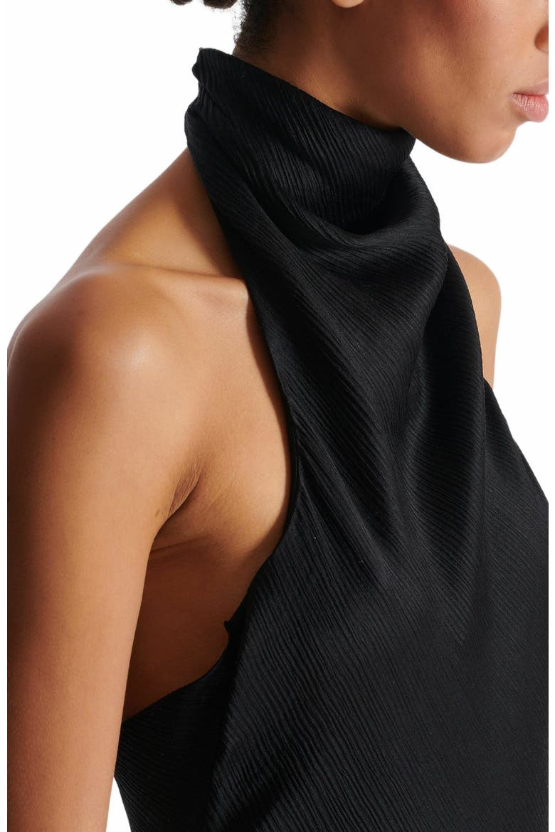 Backless Crepe Satin Top, Alternate, color, Black