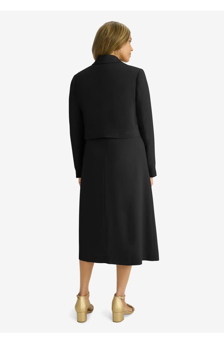 Jessica London Cropped Jacket Dress, Alternate, color, Black