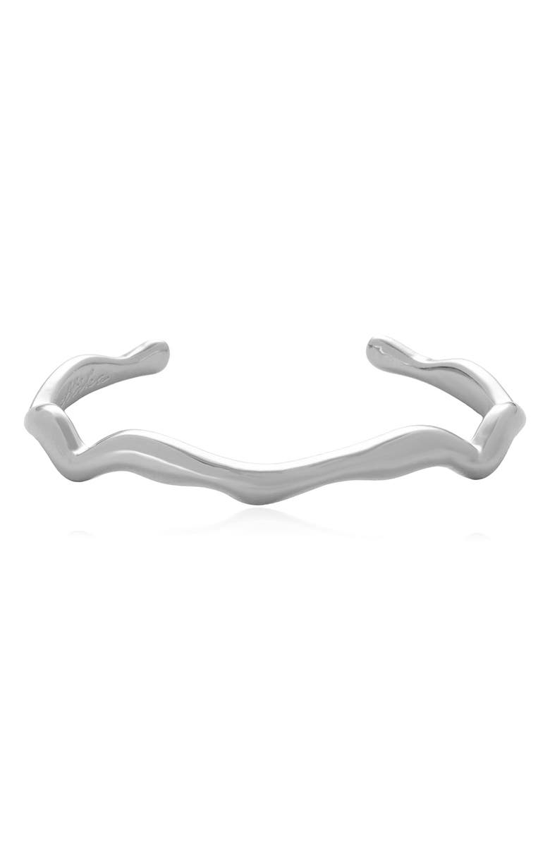Ettika Wavy Cuff Bracelet, Alternate, color, Silver