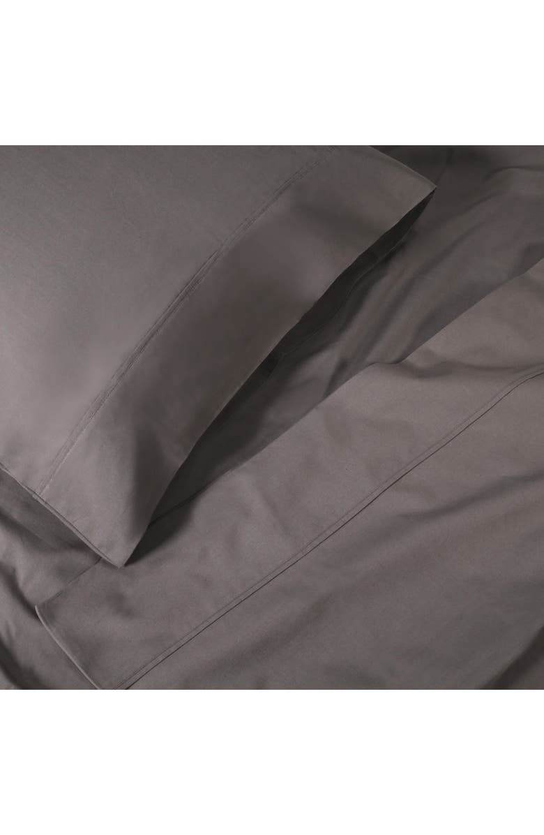 Superior Solid 300 Thread Count Percale Sheet Set, Alternate, color, Grey