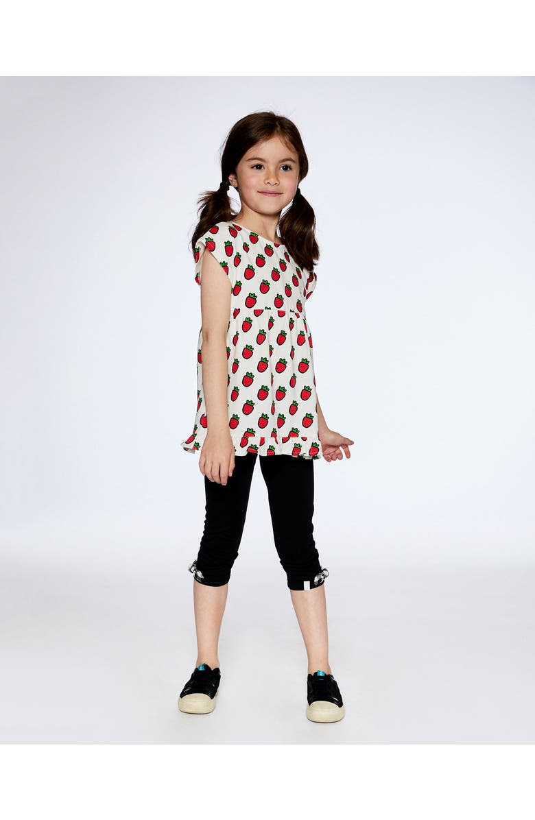 Deux par Deux Little Girl's Organic Cotton Capri Legging With Knots Black, Alternate, color, 