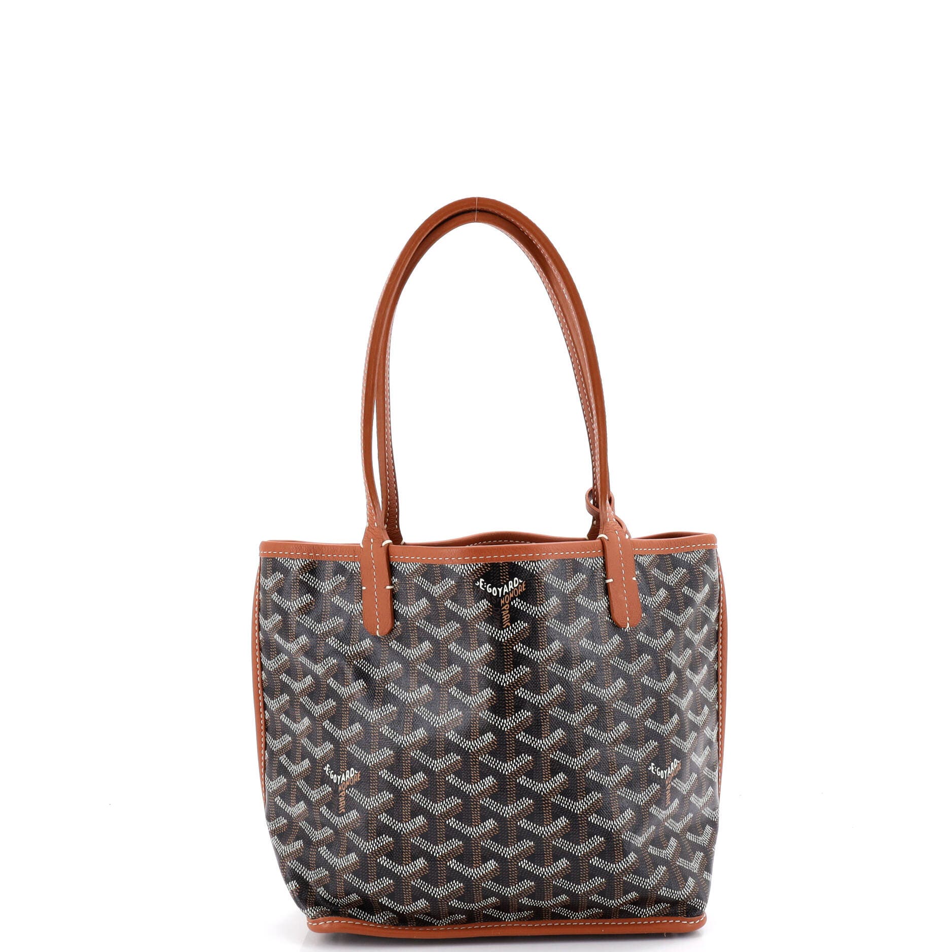 Pre-Owned Goyard Anjou Reversible Tote Coated Canvas Mini, Main, color, Brown