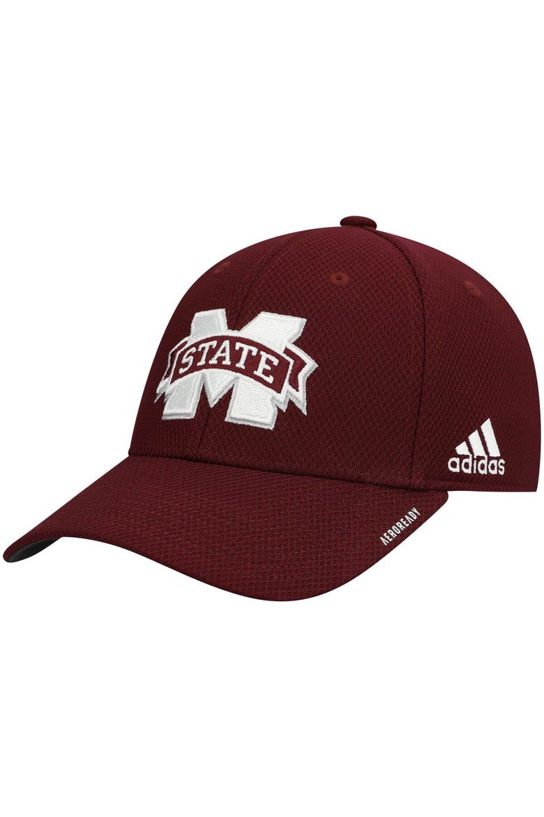 Men's adidas Maroon Mississippi State Bulldogs 2021 Sideline Coaches AEROREADY Flex Hat, Main, color, Maroon