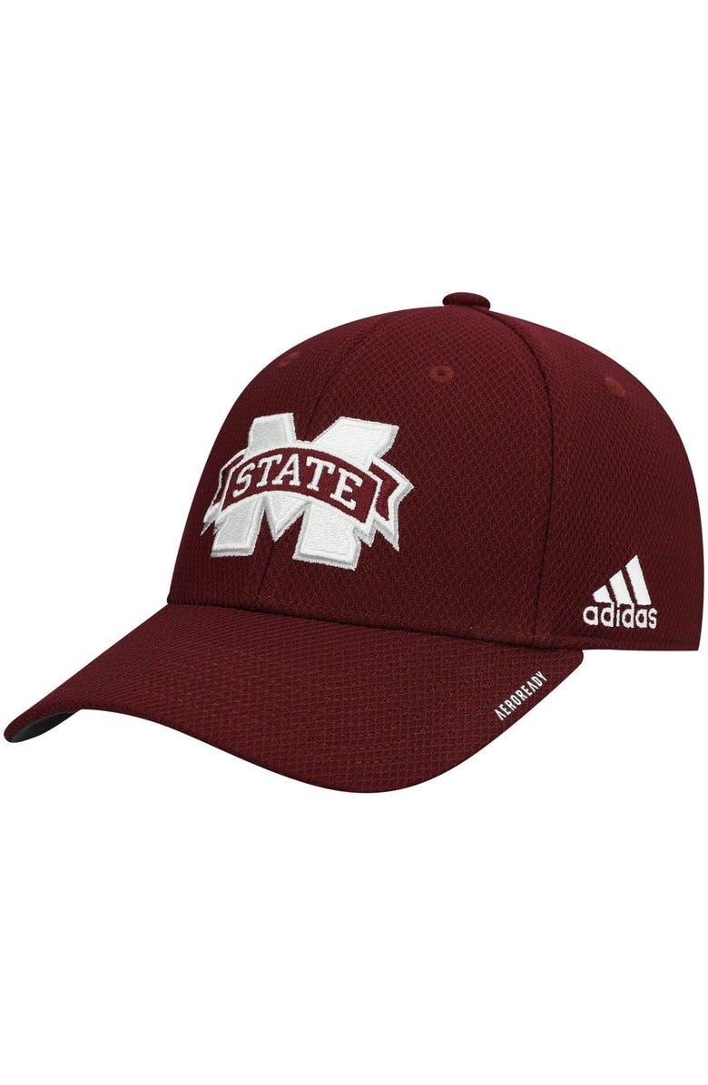 adidas Men's adidas Maroon Mississippi State Bulldogs 2021 Sideline Coaches AEROREADY Flex Hat, Main, color, Maroon