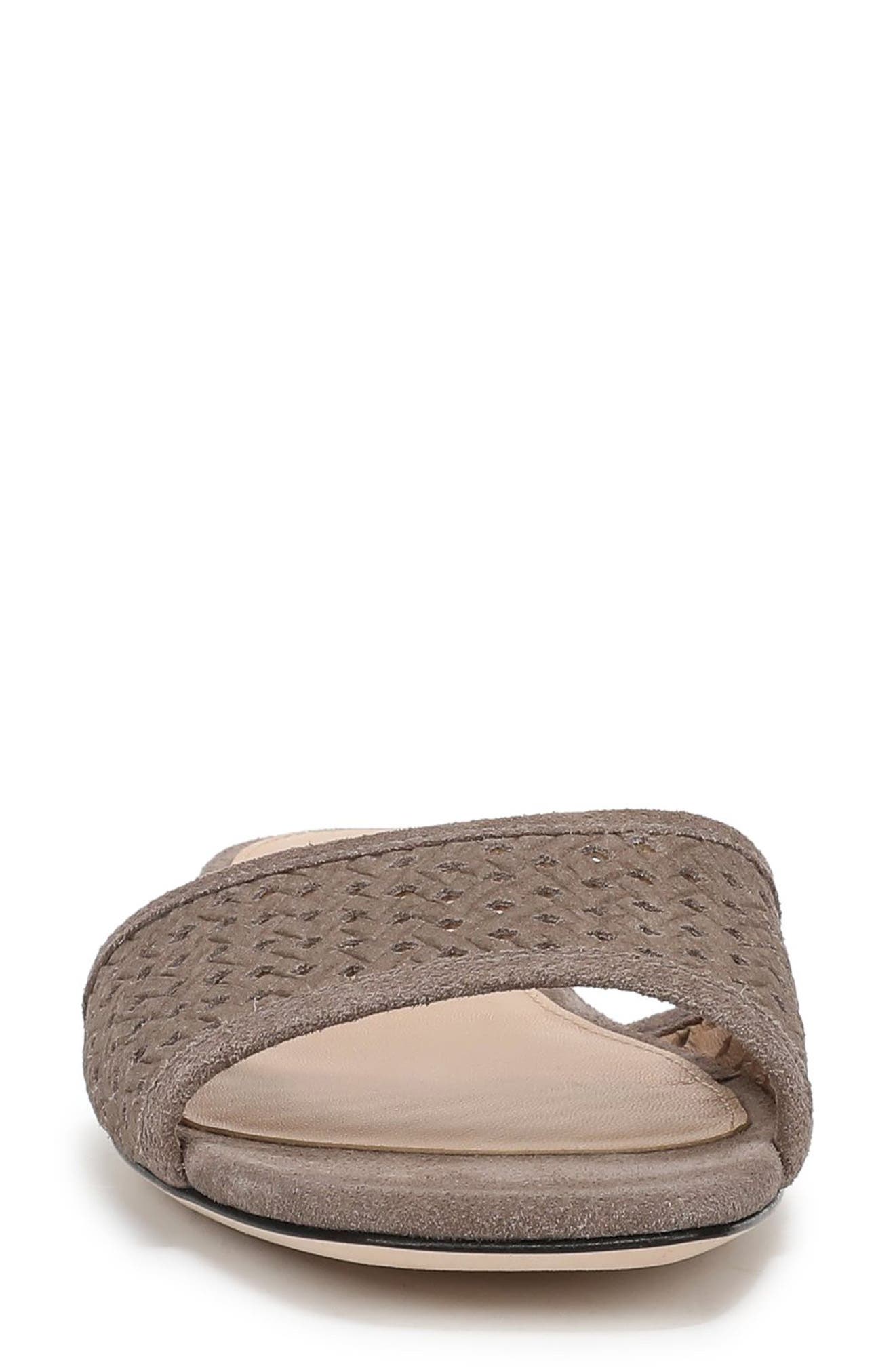 Myla Perforated Slide Sandal, Alternate, color, BARK