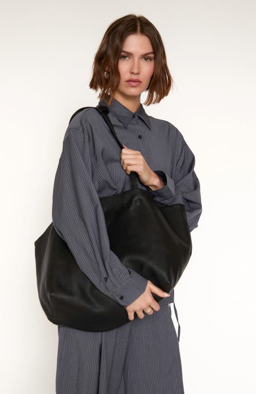 Hyer Goods Leather Mercato Soft Tote In Black
