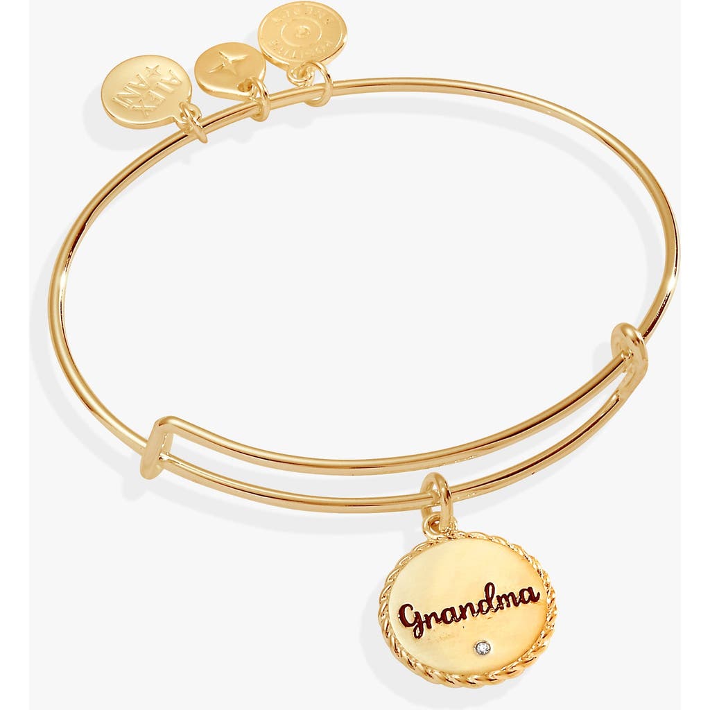 Alex And Ani Grandma Charm Bangle Bracelet In Gold
