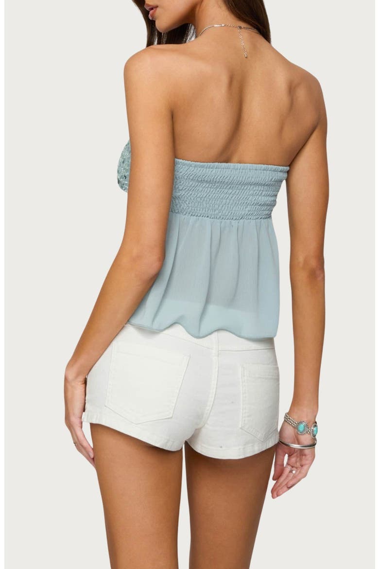 Beadie Strapless Chiffon Top, Alternate, color, LIGHT-BLUE