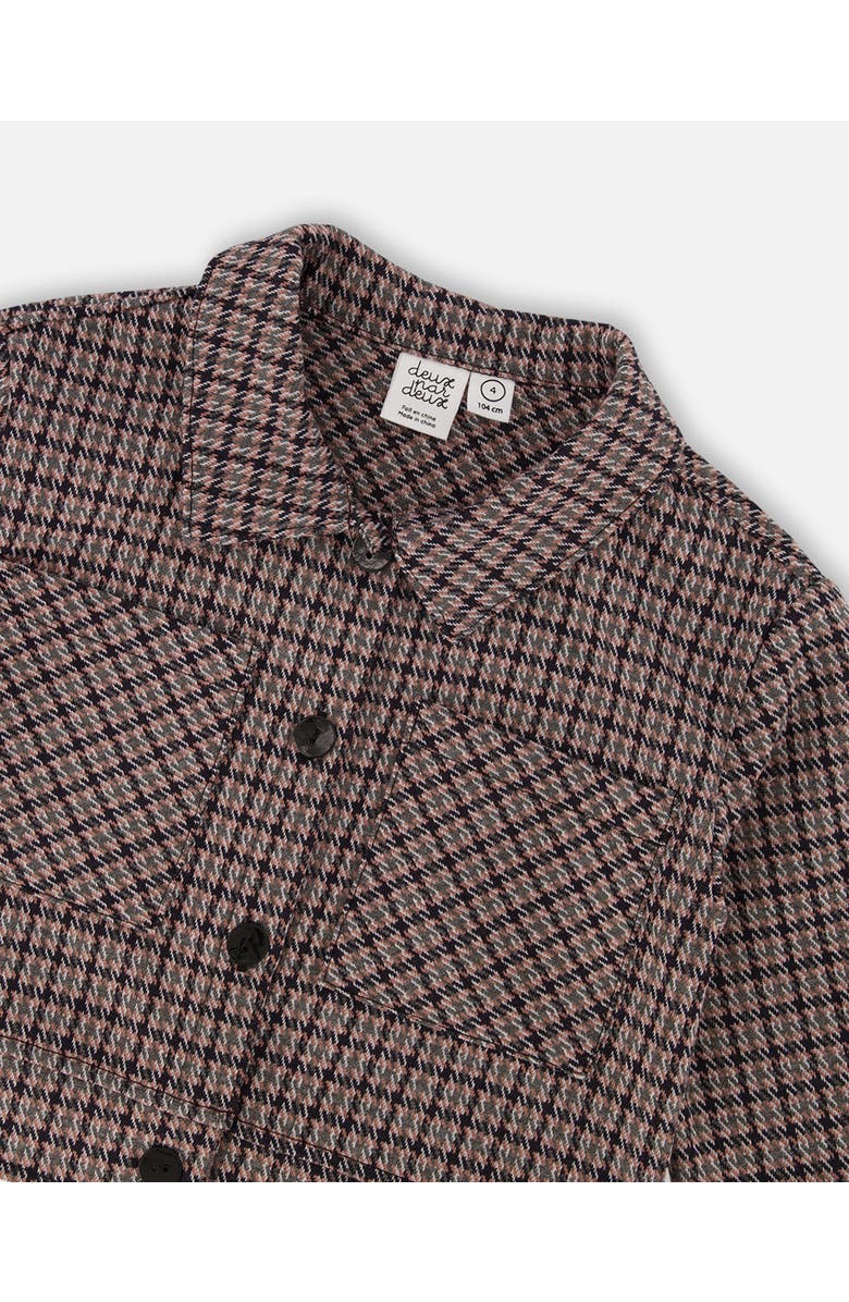 Deux par Deux Jacquard Knit Jacket with Houndstooth, Alternate, color, Black And Houndstooth