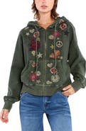 Billy T Camp Peace Floral Embroidered Hoodie