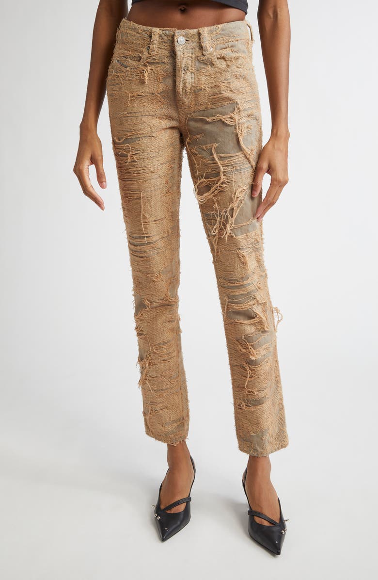 DIESEL<sup>®</sup> 1992 D-Jiann Floating Thread Slim Straight Leg Jeans, Main, color, Beige