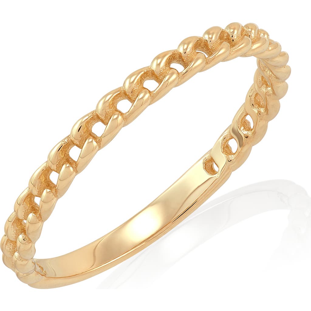 Frankie & Zoe Curb Link Band Ring In Gold