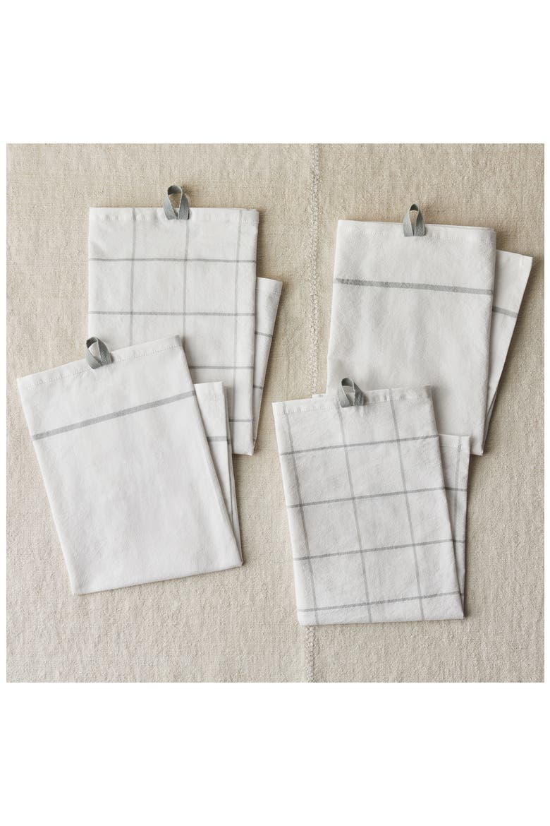 Essential Set of 4 Flour Sack Kitchen Towels, Main, color, PEPPERCORN
