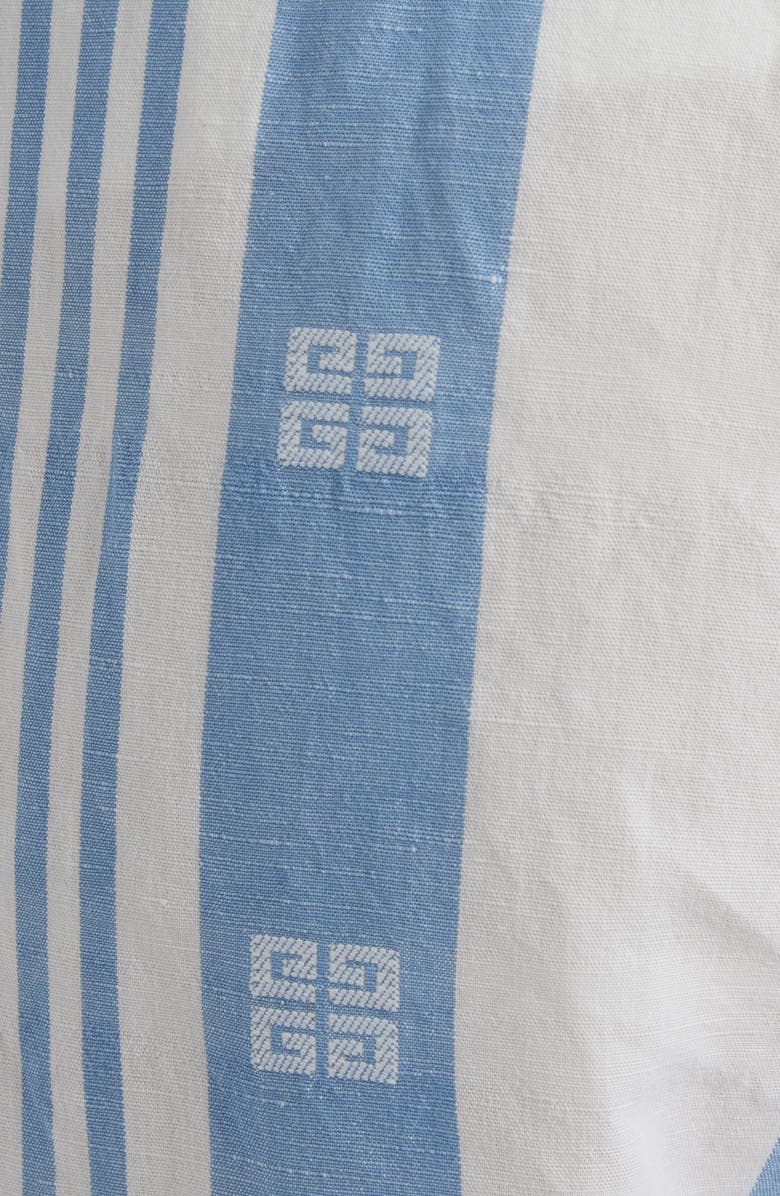 Givenchy 4G Mixed Stripe Cotton & Linen Drawstring Pants, Alternate, color, 