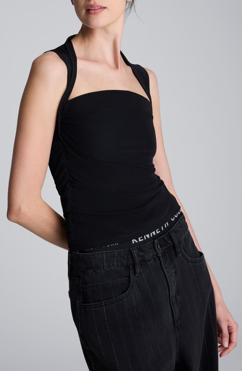 Kenneth Cole Queen Anne Neck Top, Main, color, Black