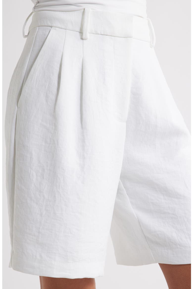 The Curator Pleated Bermuda Shorts, Alternate, color, WHITE