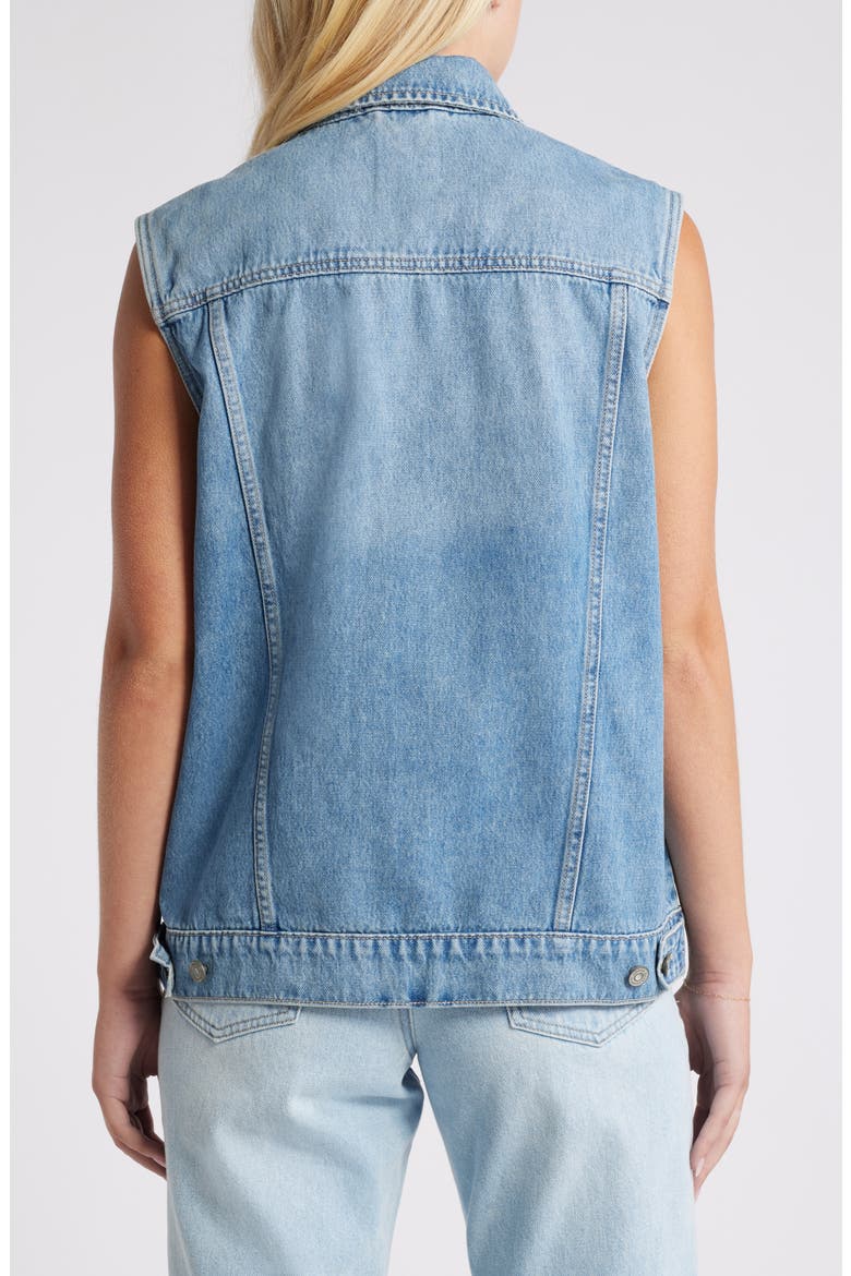 Oversize Denim Cargo Vest, Alternate, color, MEDIUM WASH