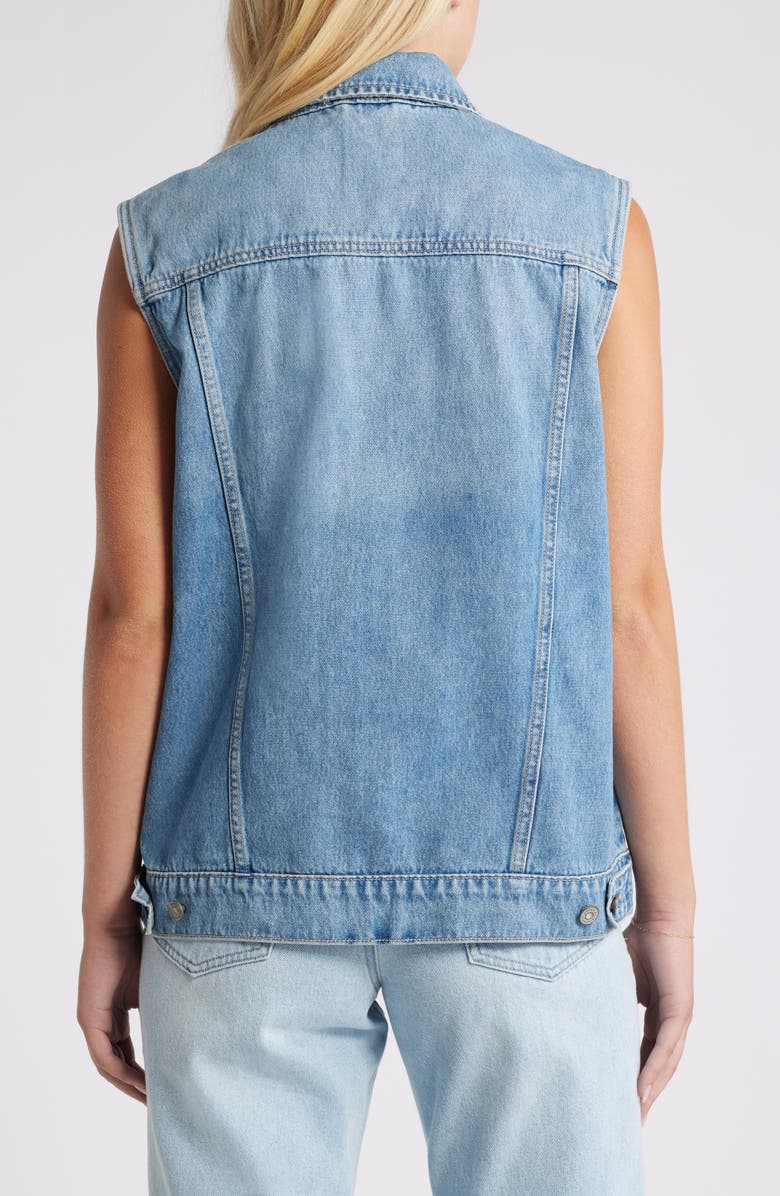 HIDDEN JEANS Oversize Denim Cargo Vest, Alternate, color, Medium Wash