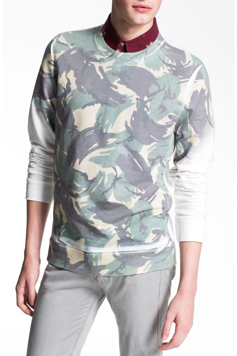 Camo Sweatshirt, Main, color, WHITE