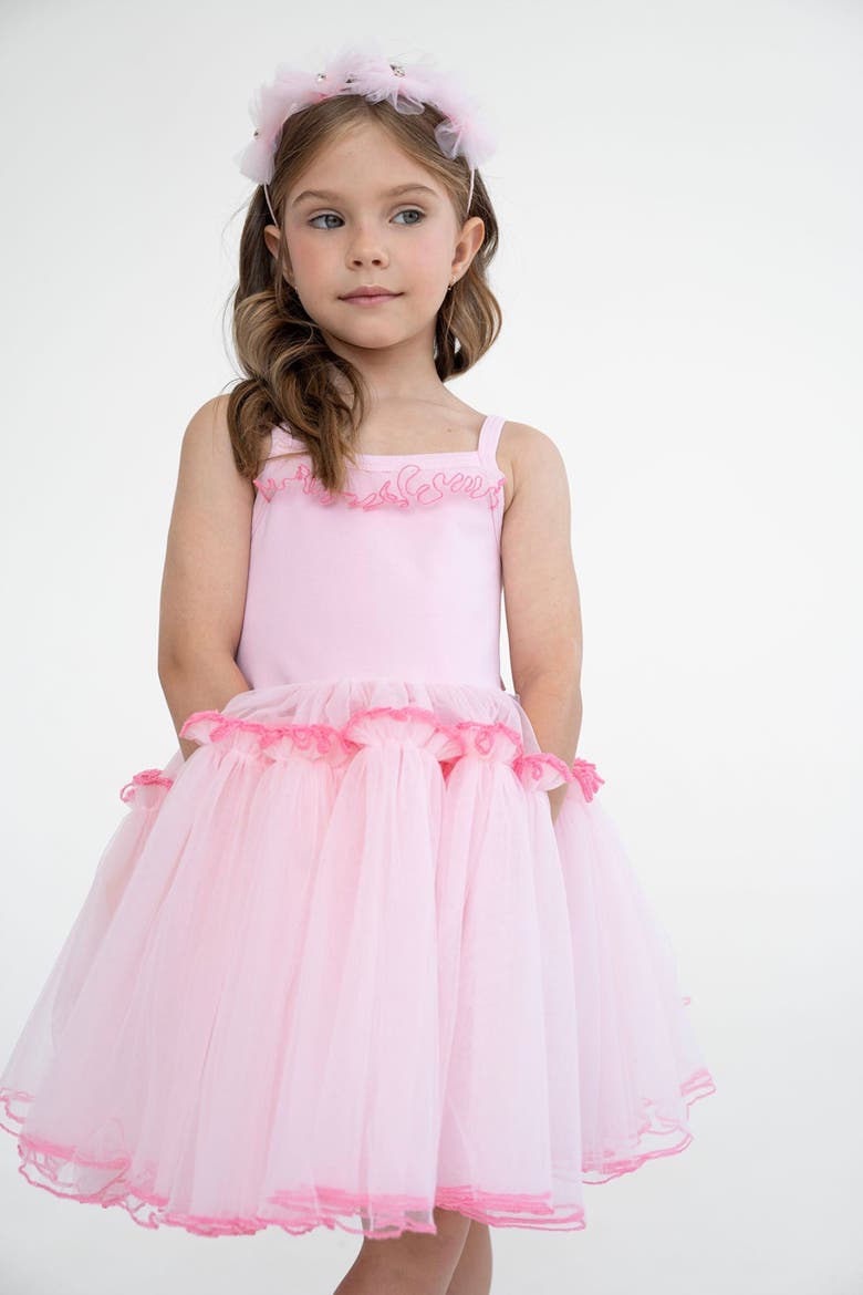 Dolly Strappy Tulle Dress, Alternate, color, Soft Pink
