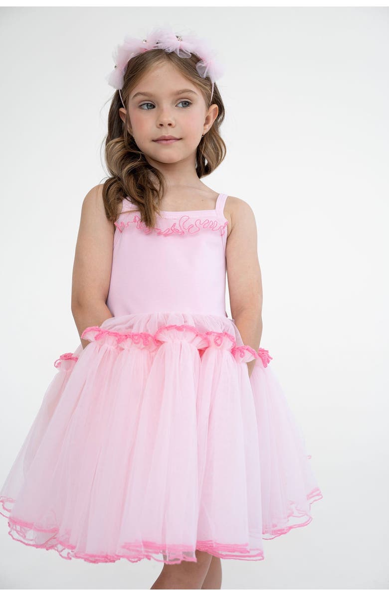 Mini Celebrities Dolly Strappy Tulle Dress, Alternate, color, Soft Pink