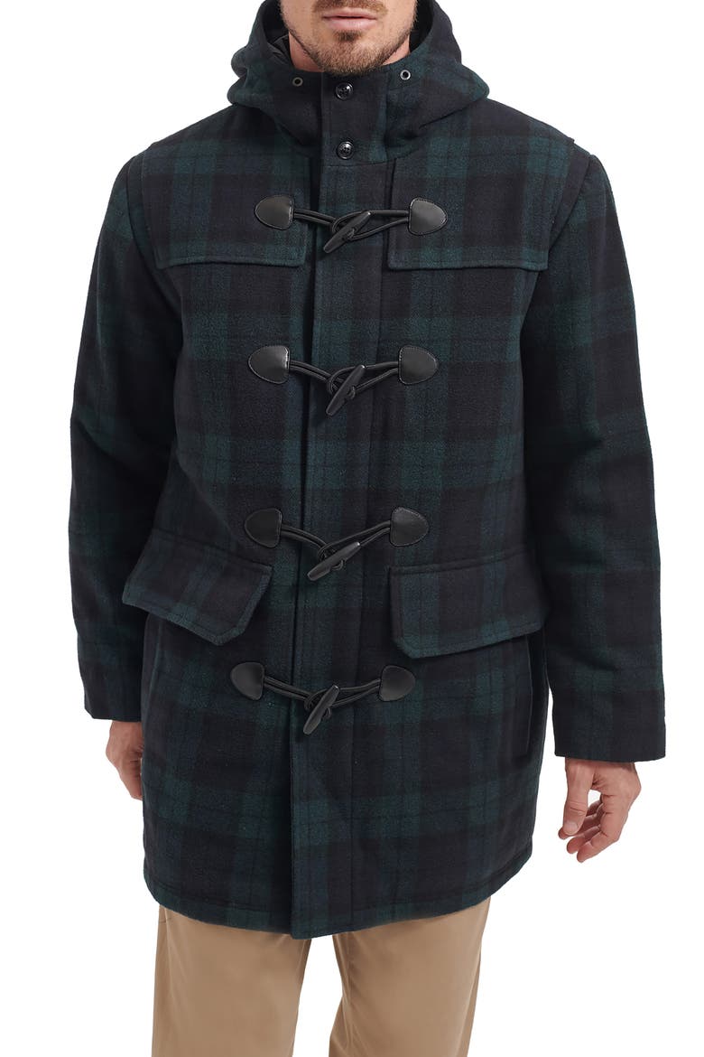 Plaid Wool Blend Toggle Coat, Main, color, PLAID MULTI