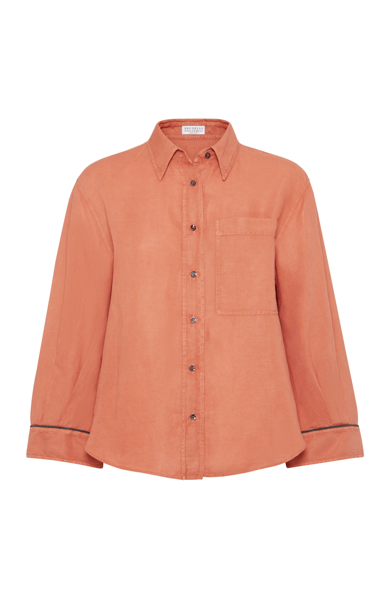 Brunello Cucinelli Pinpoint shirt with monili, Main, color, 
