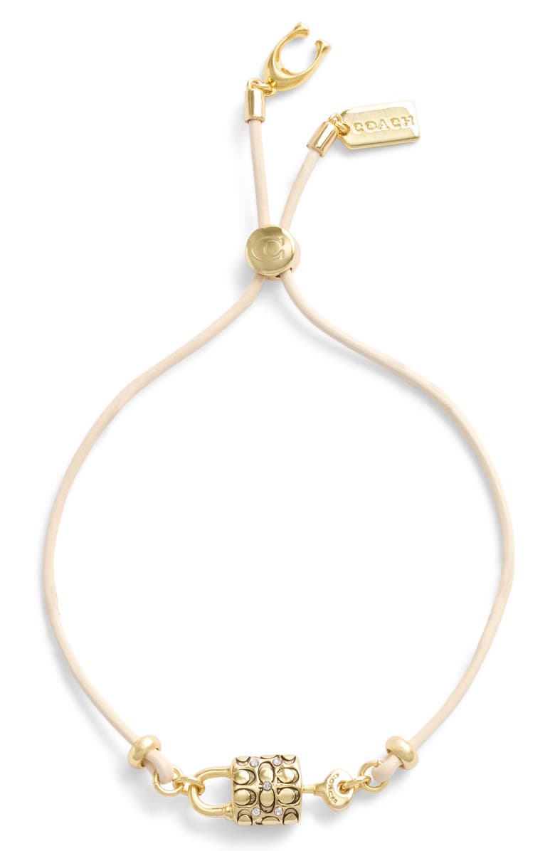 COACH Padlock Station Slider Bracelet, Main, color,