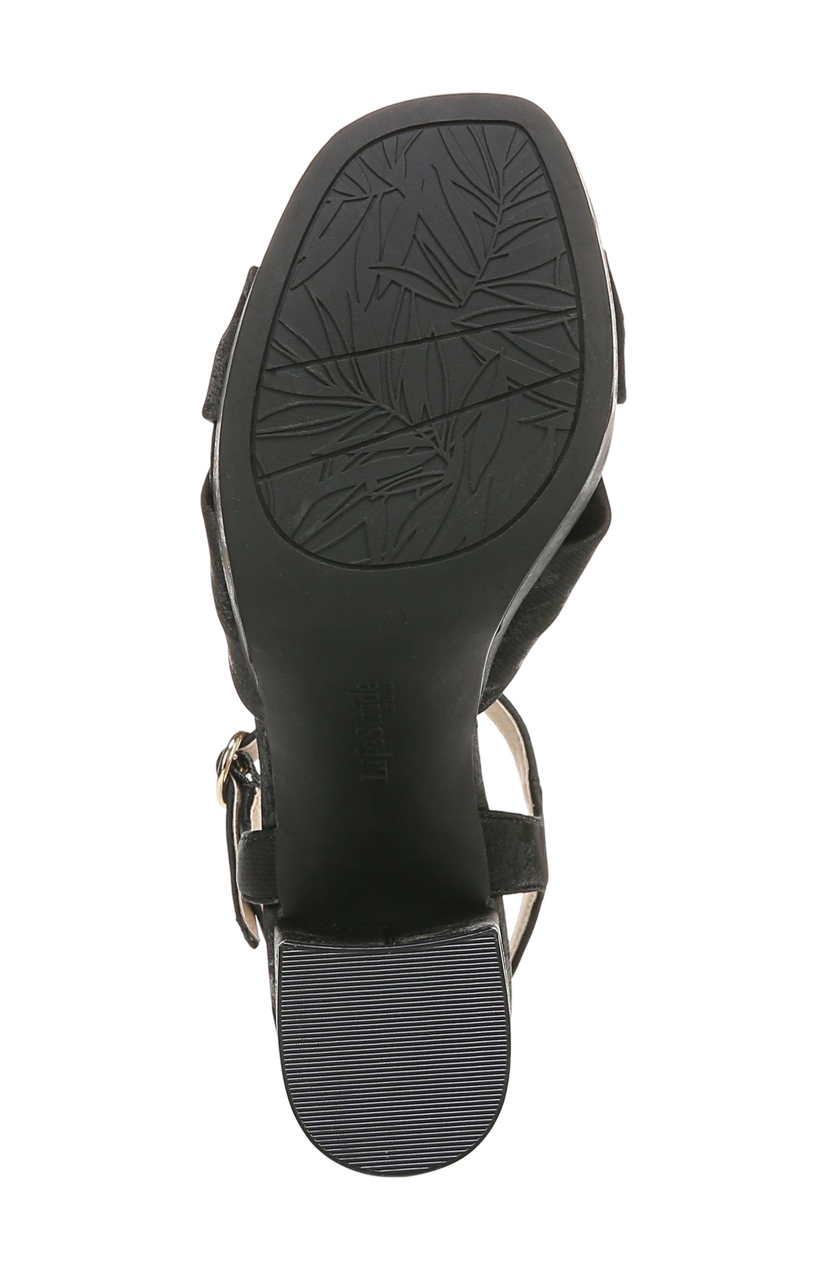 LifeStride August Ankle Strap Platform Sandal, Alternate, color, Black