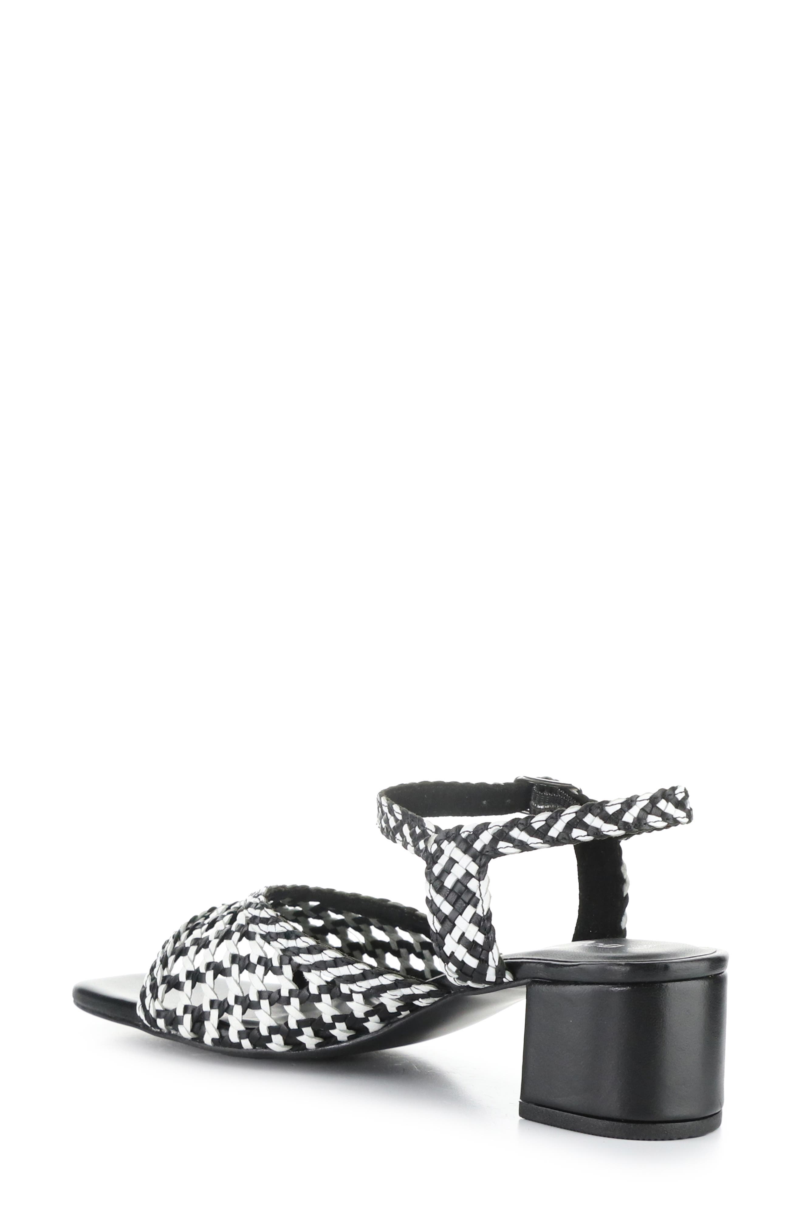 Bos. & Co. Wendi Ankle Strap Sandal, Alternate, color, Black/ White Mix