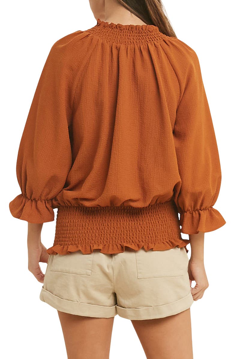 WISHLIST Textured Smocked Ruffle Top, Alternate, color, Gucci