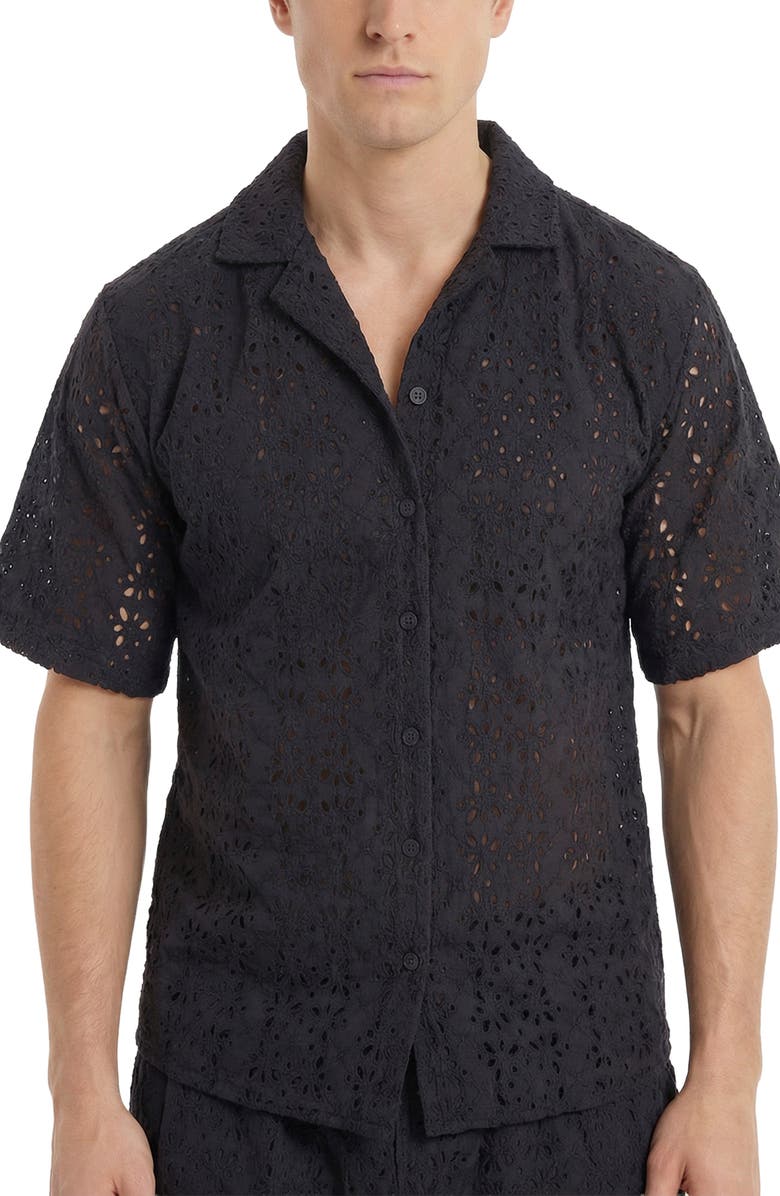 AREA STARS Eyelet Top, Alternate, color, Black