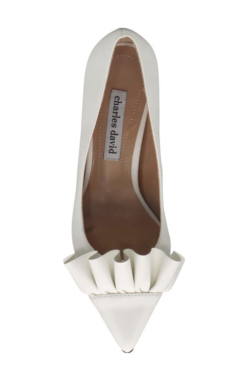 Charles David Arvine Ruffle Pump In White