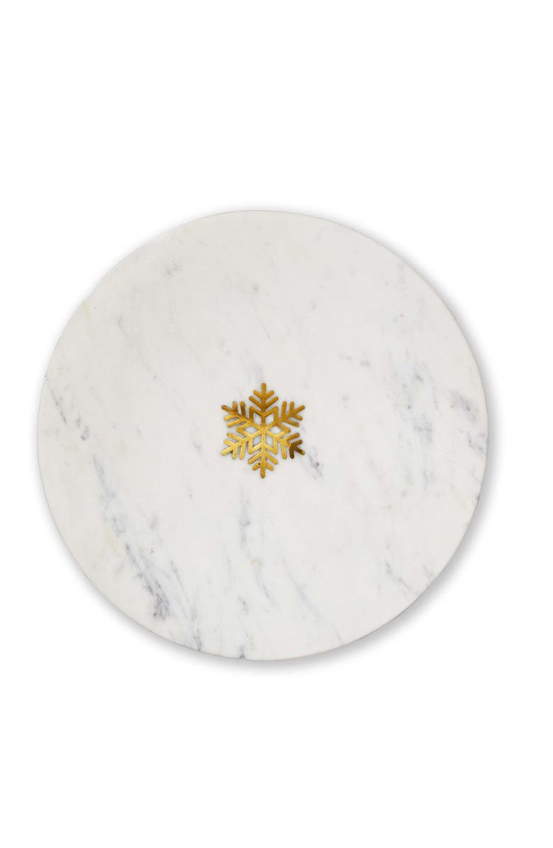 tag Snowflake Marble Serving Board Hand Wash White Multi Serveware, Main, color, White