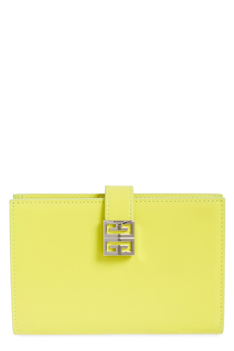 Medium 4G Leather Bifold Wallet, Main, color, FLUO YELLOW