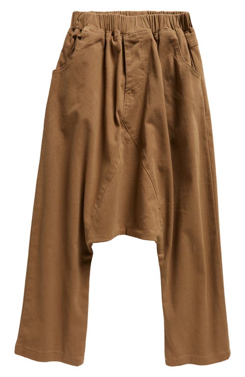 King + Lola Kids' Elastic Waist Baggy Pants in Brown