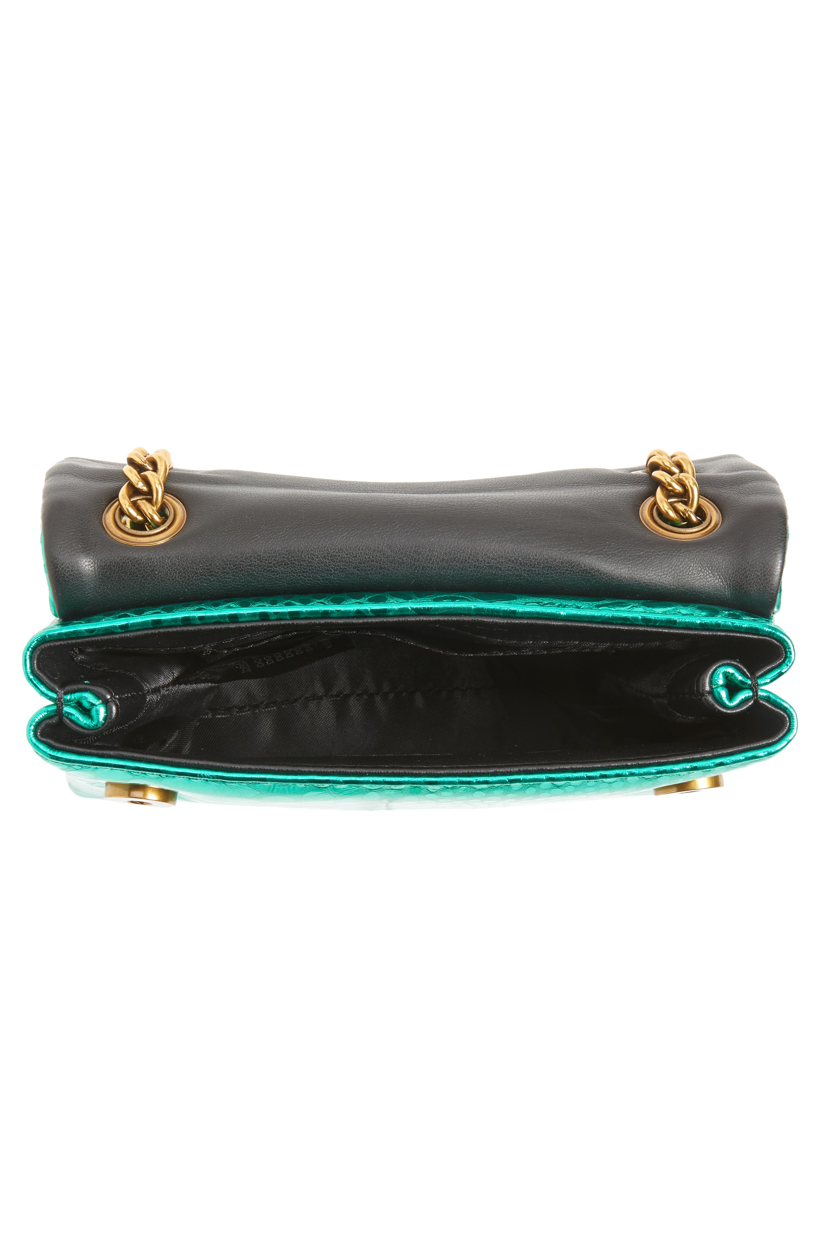 Kurt Geiger London Rainbow Shop Mini Kensington Metallic Snake Embossed Leather Crossbody Bag, Alternate, color, 