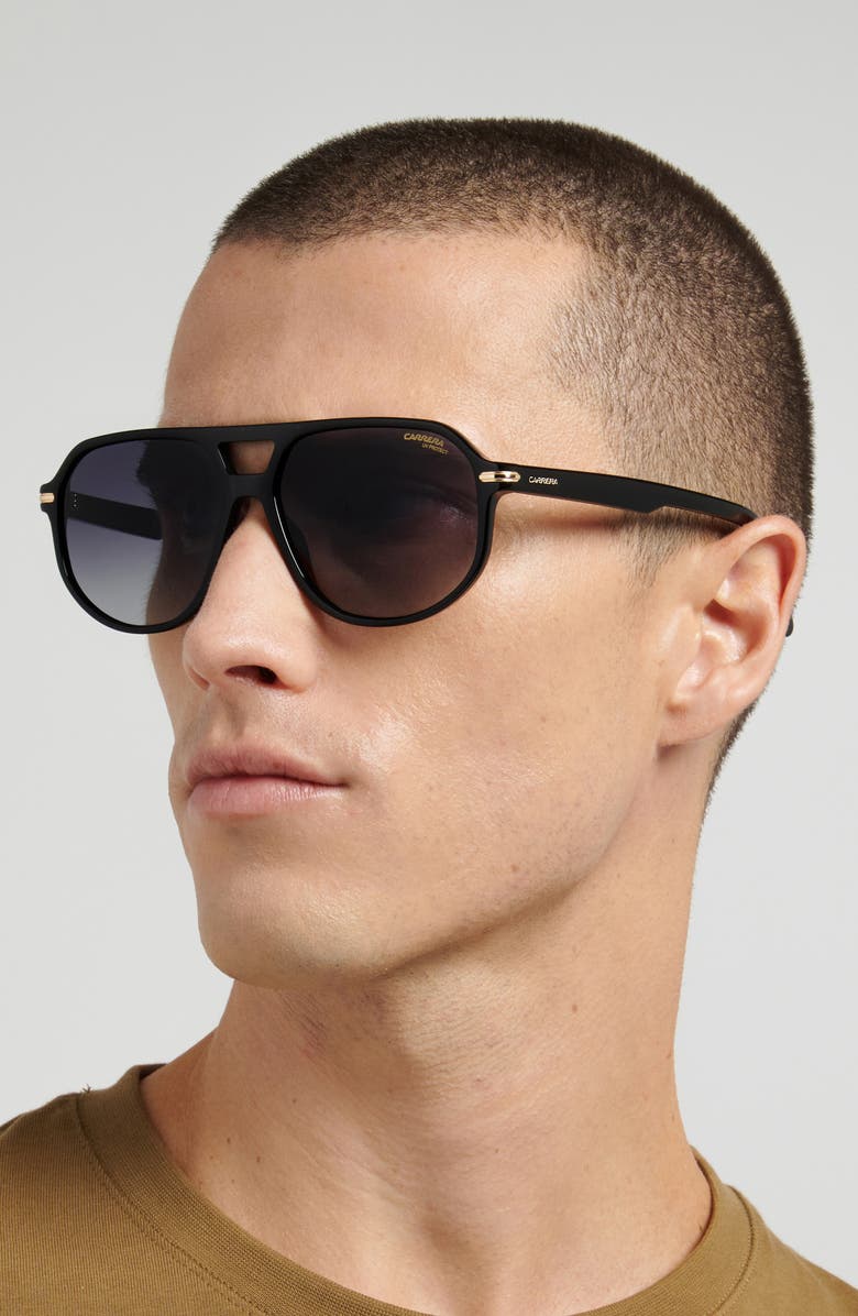 Carrera Eyewear 59mm Gradient Navigator Sunglasses, Alternate, color, Black/ Dark Grey Sf