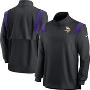Nike Men's Nike Black Minnesota Vikings Sideline Coach Chevron Lockup Quarter-Zip Long Sleeve Top