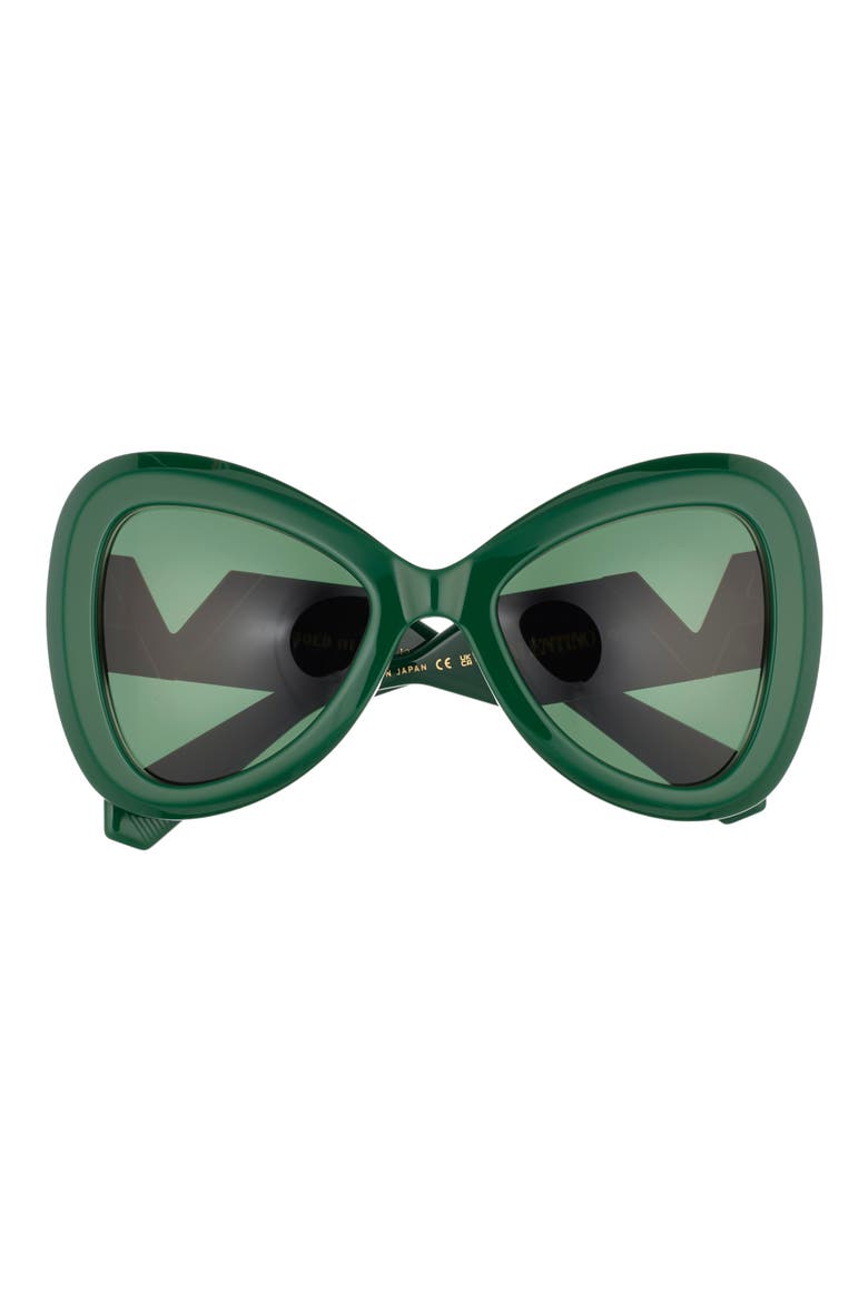 55mm Polarized Triangular Sunglasses, Main, color, GREEN GREEN GREEN