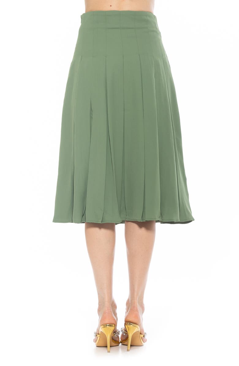 Alexia Admor Shilo Pleated Midi Skirt, Alternate, color, Sage