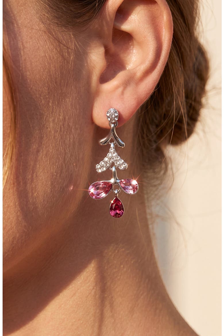 Elegant Sparkling Gem Drop Earrings, Alternate, color, Pink